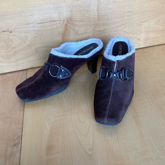 AEROSOLES Suede Slide Fur Bootie size 7 - Picture 4 of 13
